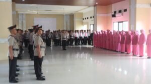 Kapolres Nganjuk Pimpin Sertijab Empat Kapolsek dan Pengukuhan Tiga Pejabat Baru