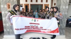 Polwan Polres Nganjuk Anjangsana ke Purna Polri, Wujud Hormat di Hari Jadi ke-77