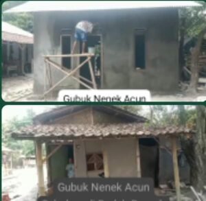 “Setelah Viral di Media, Pemdes Karangharja Bedah Rumah Nenek Acun Yang Hidup di Gubuk Reot”
