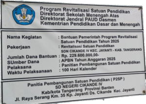Proyek Revitalisasi SDN Cikande IV Diduga Minim Pengawasan, Anak Sekolah Bermain di Area Kontruksi