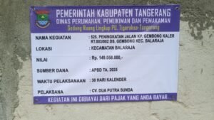 Proyek Jalan Gembong Kaler Jadi Sorotan, Papan Informasi Baru Terpasang Setelah Ramai Pemberitaan