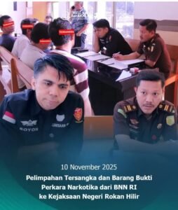 Kejari Rohil Terima Pelimpahan Kasus Sabu 35,9 Kg dari BNN: Empat Tersangka Jaringan Antar Provinsi Dibawa ke Tahap II