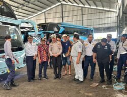Jelang Operasi Lilin Semeru 2025, Polres dan Dishub Nganjuk “Geruduk” Garasi PO Bus, Pastikan Armada Nataru Laik Jalan