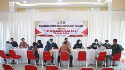 Antusias Warga Tinggi, Bakti Kesehatan Polres Nganjuk Layani 500 Peserta
